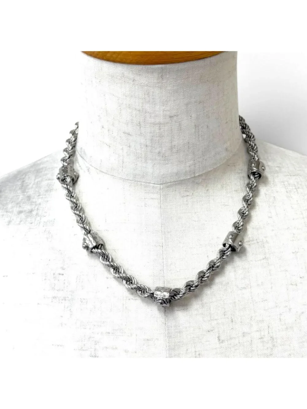 Louis Vuitton Necklace LV Rope Monogram Silver